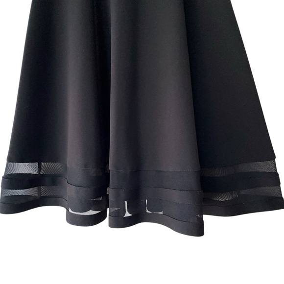 CALVIN KLEIN NWOT SLEEVELESS BLACK FIT & FLARE DRESS TULLE HEM DETAIL | SIZE: 2 - Picture 6 of 10